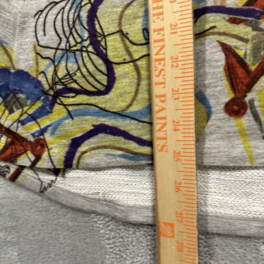 Inoah Blouse Shirt Mid Sleeve Women S Colorful Graphic Vtg Boho Artsy USA Made - Picture 5 of 6